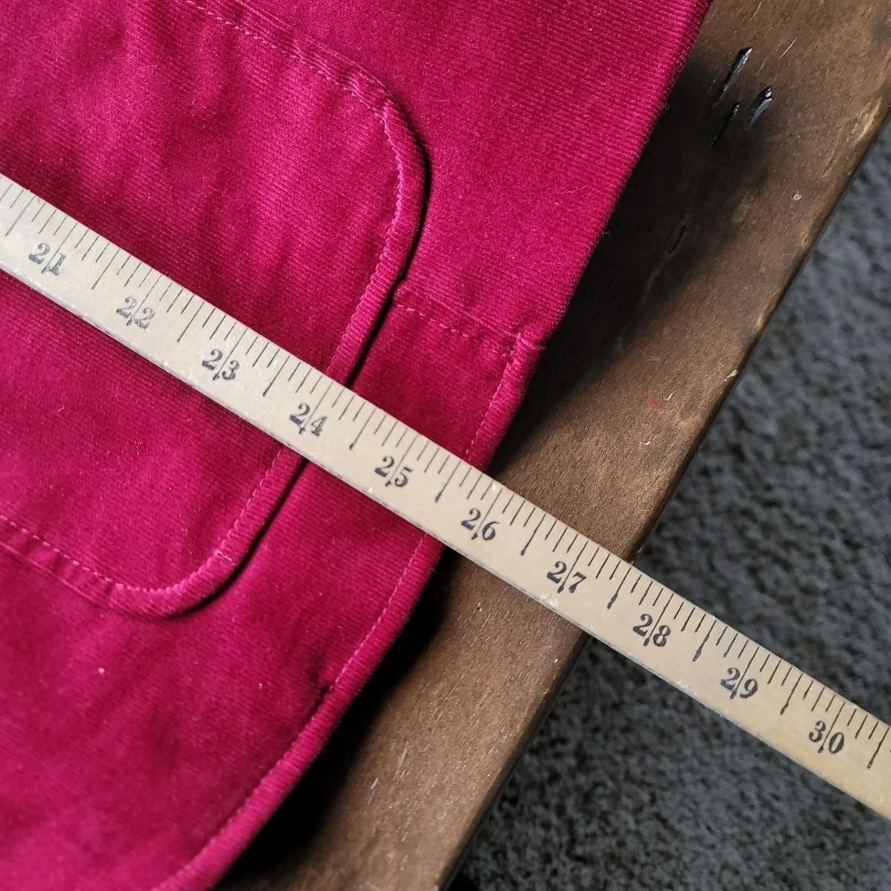 Talbots Corduroy Cotton Stretch 2-Button Blazer size 16W Red Gold Hardware - Picture 11 of 11